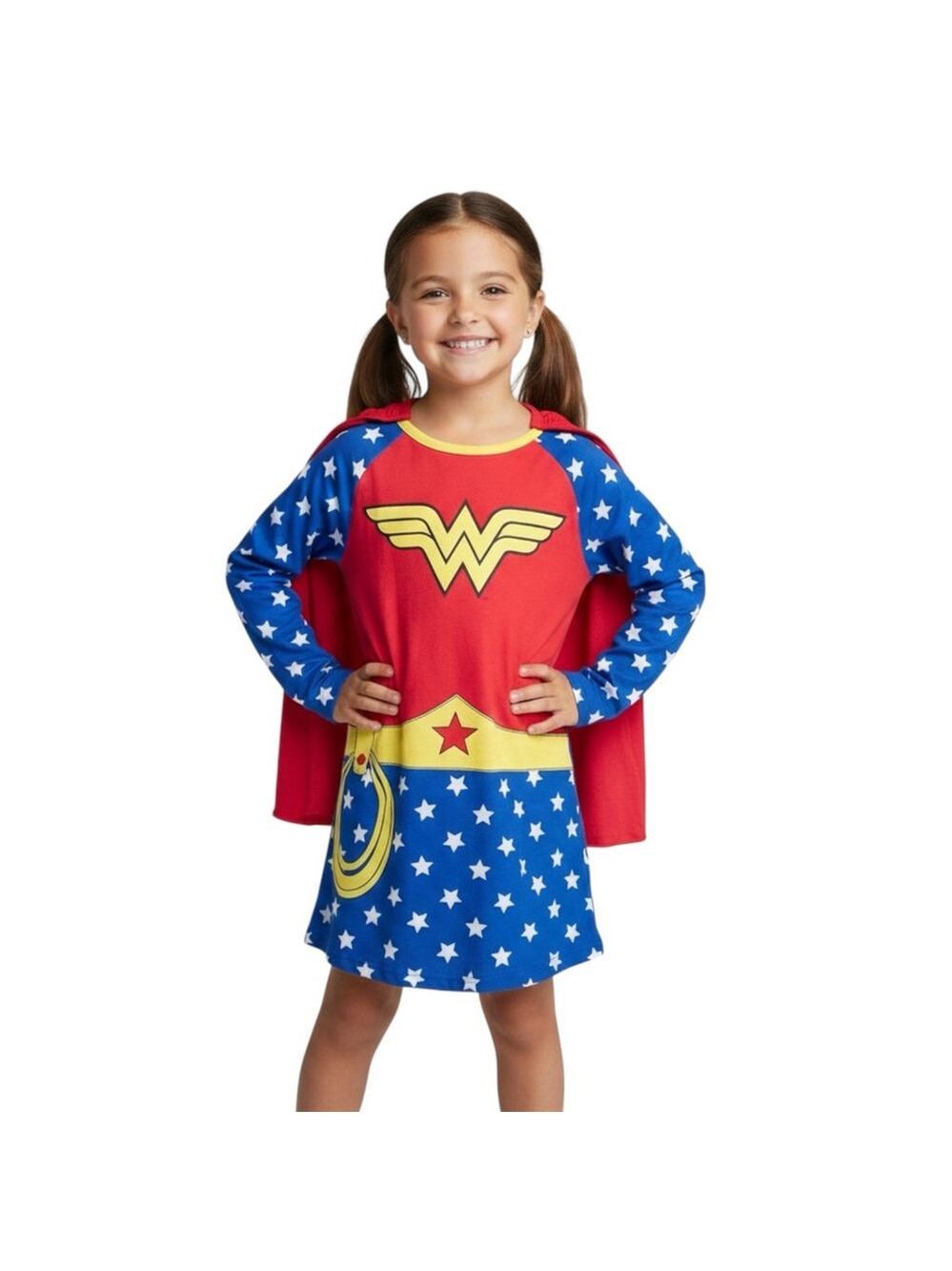Wonder Woman Costume Dress w/ Removable Cape Girls 6/6X DC